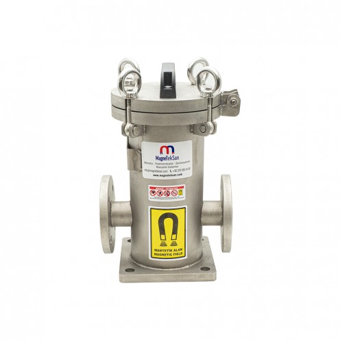 Demir Çelik Fabrikaları Sıvı Hatlar İçin DN40 Ø25x290 mm Neodyum Manyetik Filtre – 12 Bar Yüksek Basınca Dayanıklı