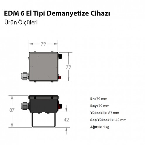 EDM 6 El Tipi Demanyetize Cihazı
