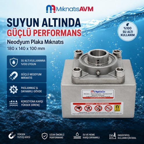 Su Altı Kullanımına Uygun Neodyum Plaka Mıknatıs - Komple Sızdırmaz