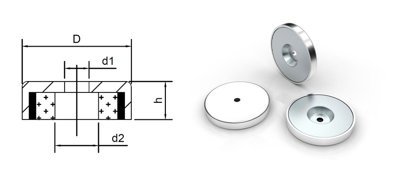Female Thread Neodymium Pot Magnet (Type B)