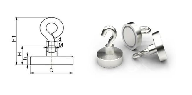 Eyelet (Hook) Pot Magnet Catalog Dimensions Eyelet (Hook) Pot Magnet Catalog Dimensions